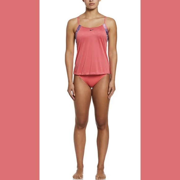 NWTs Nike Swim Neon Leaf Layered Tankini - Picture 4 of 7